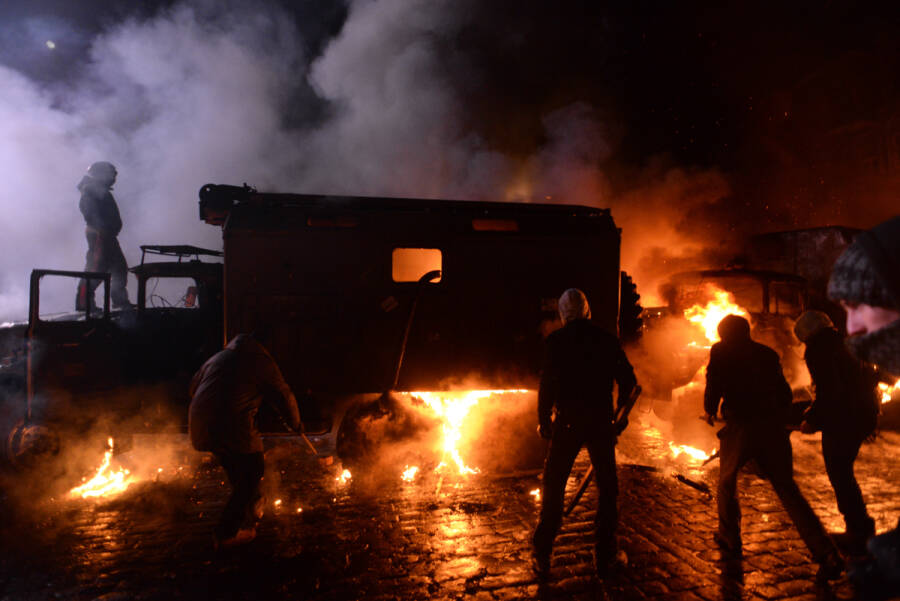 Протесты во время Евромайдана, 2014 год. 