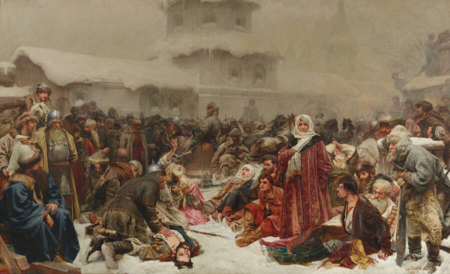 К.В. Лебедев «Марфа Посадница. Уничтожение Новгородского веча», 1889 год. Из собрания Третьяковской галереи