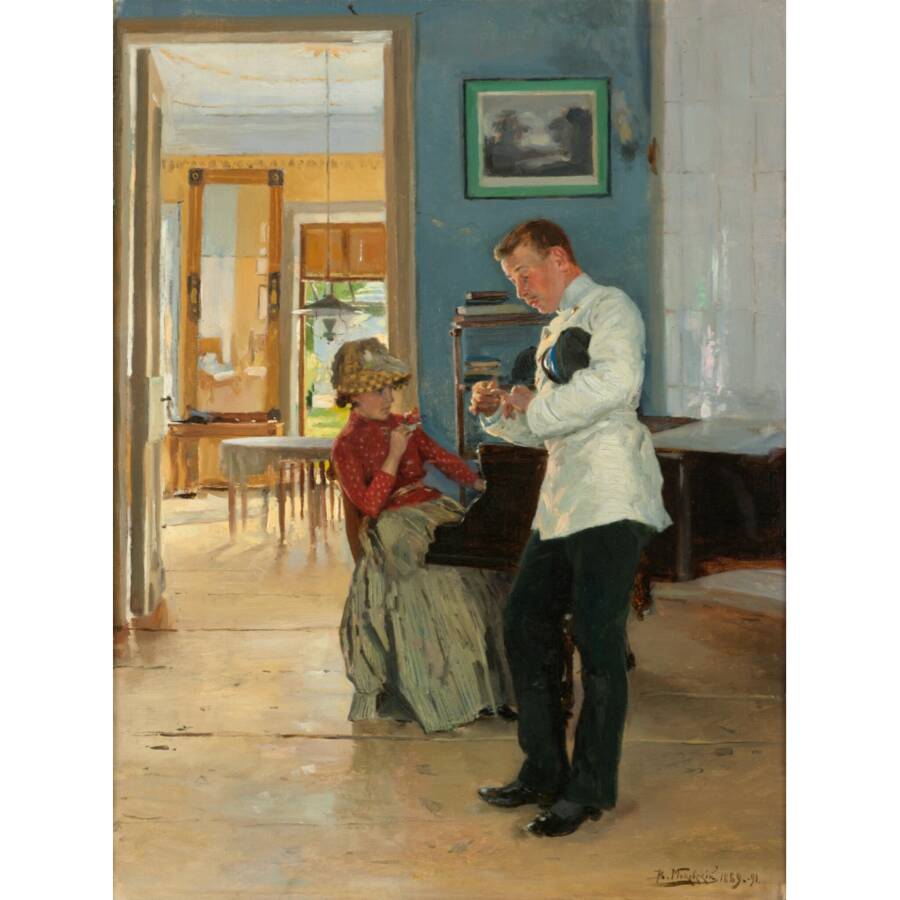 В.Е. Маковский «Объяснение», 1889-1891 гг. Из собрания Третьяковской галереи