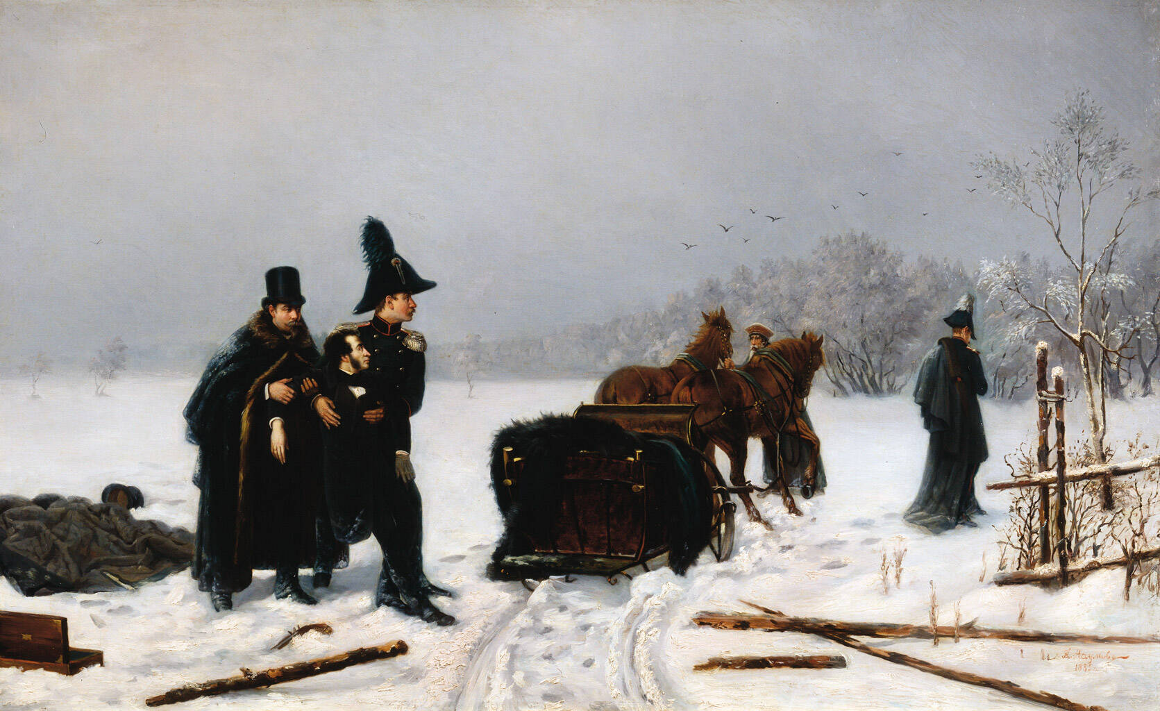 А.А. Наумов «Дуэль Пушкина с Дантесом», 1884 год.