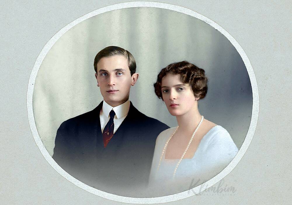 Феликс Юсупов и великая княжна Ирина, 1914 год (фото: Color by Klimbim 0.1)